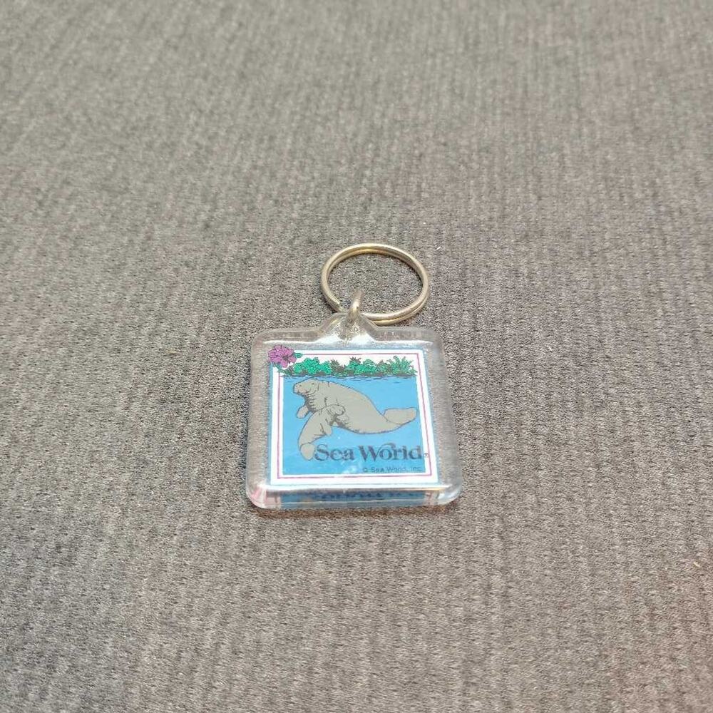 Sea World Manatee Keychain Mom & Baby Manatee Souvenir Animal Charm